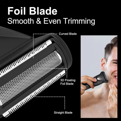 2 In 1 Electric Body Hair Trimmer Balls Shaver for Groin Pubic Replaceable Ceramic Blade Clipper Men Groomer Manscaping Machine Waterproof