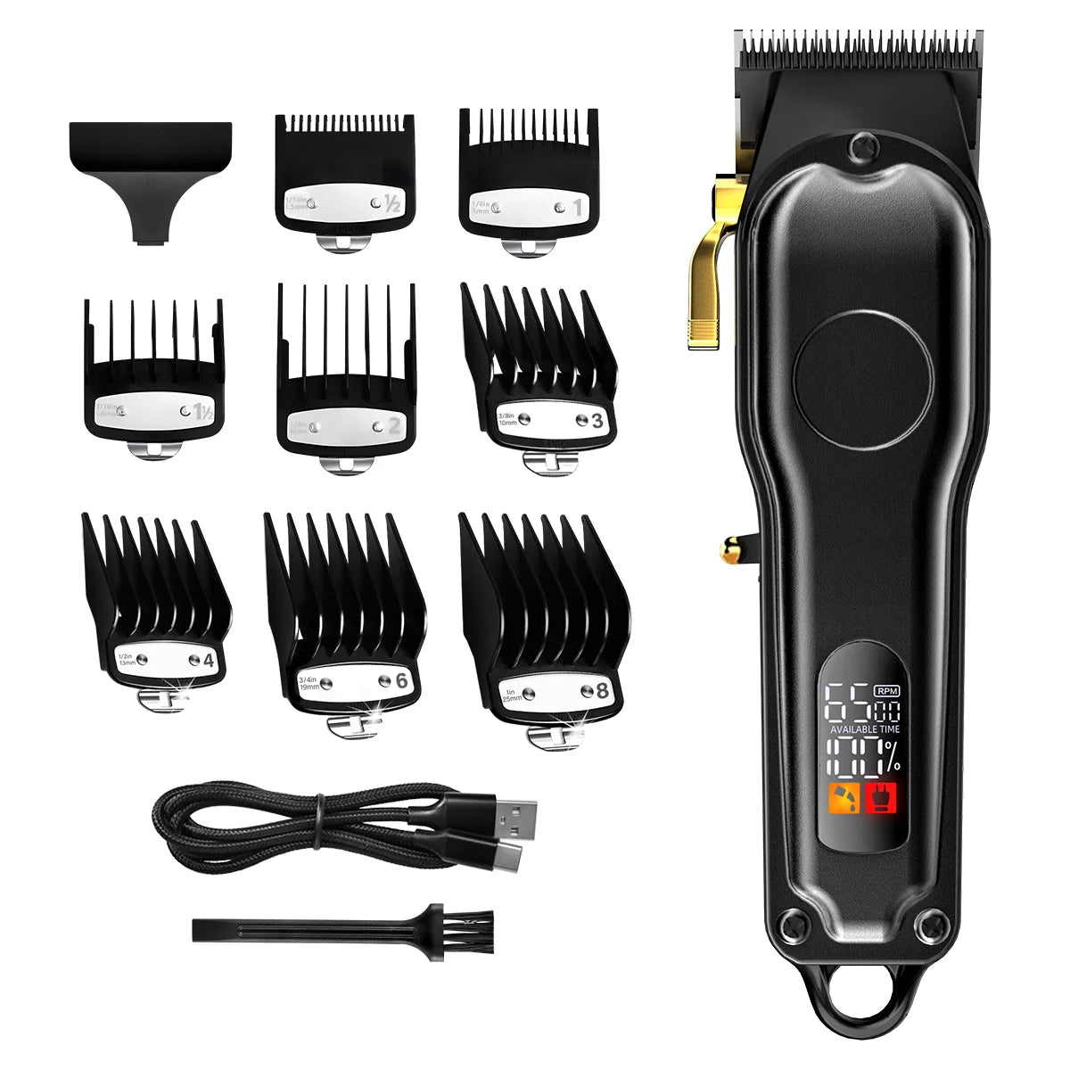 KIKIDO Hair Cutting Machine Professional Barber Clippers Cordless Cutter Machine Hair Digital Display Trimmer For Men Kids