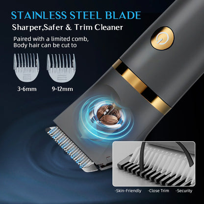 3 In 1 Body Trimmer For Men Hair Clipper Electric Shaver USB Recharging LCD Display Body Grooming Kit