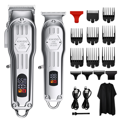 KIKIDO Professional 2 IN 1 Hair Clippers Barber Cutting Machine Rechargeable Shaving Trimmer Cordless Haircut Kits For Men